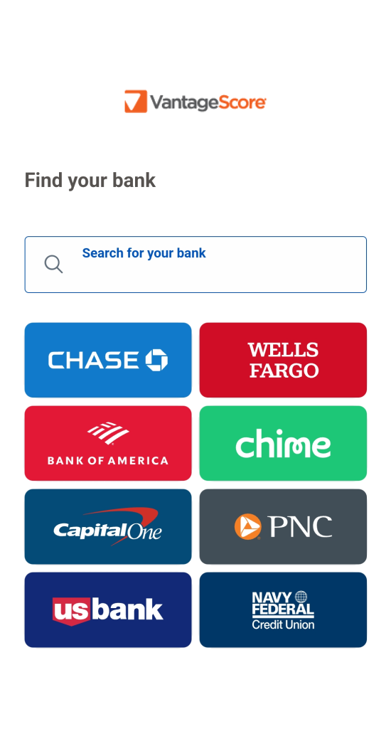 Consumer chooses option to link bank accounts