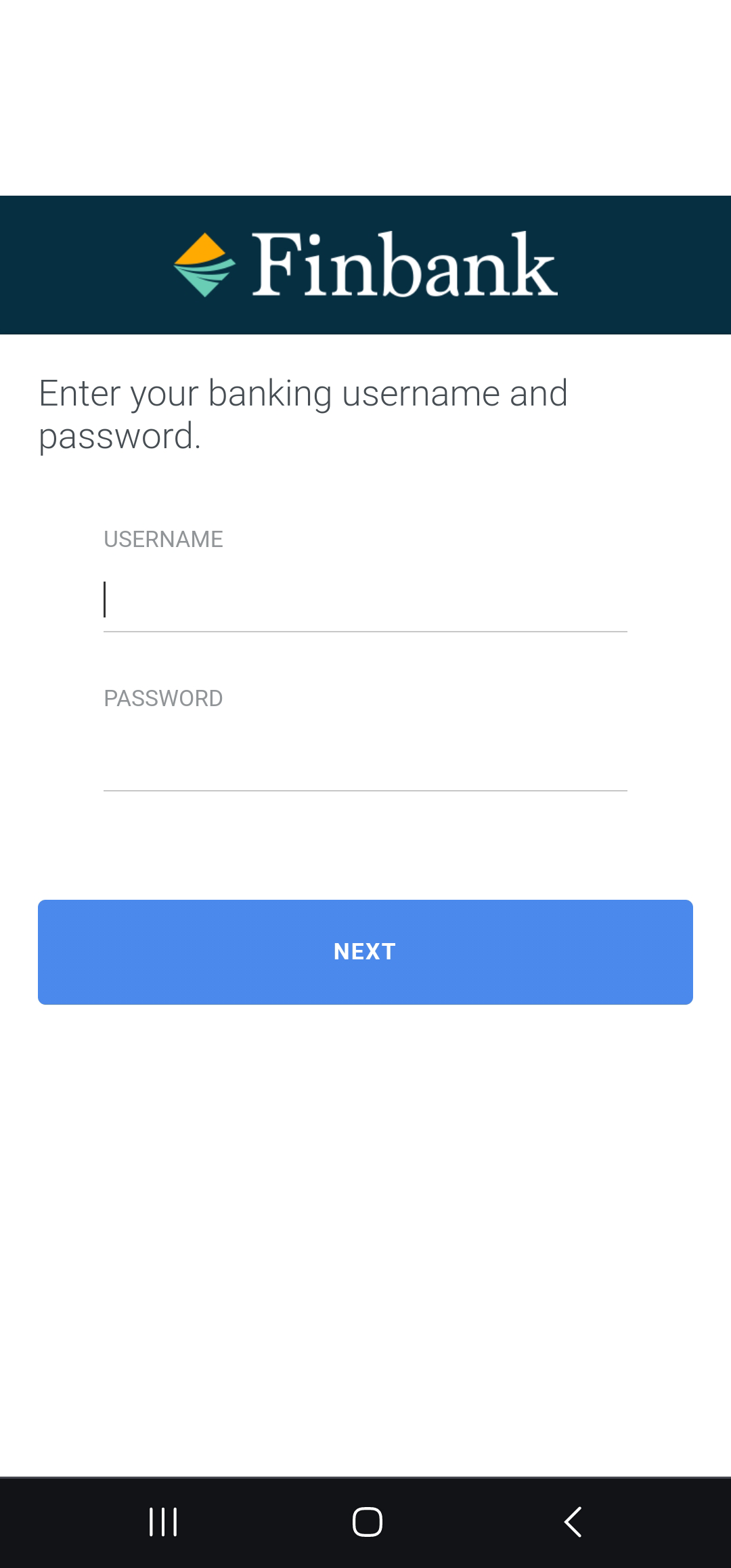 Consumer provides bank credentials